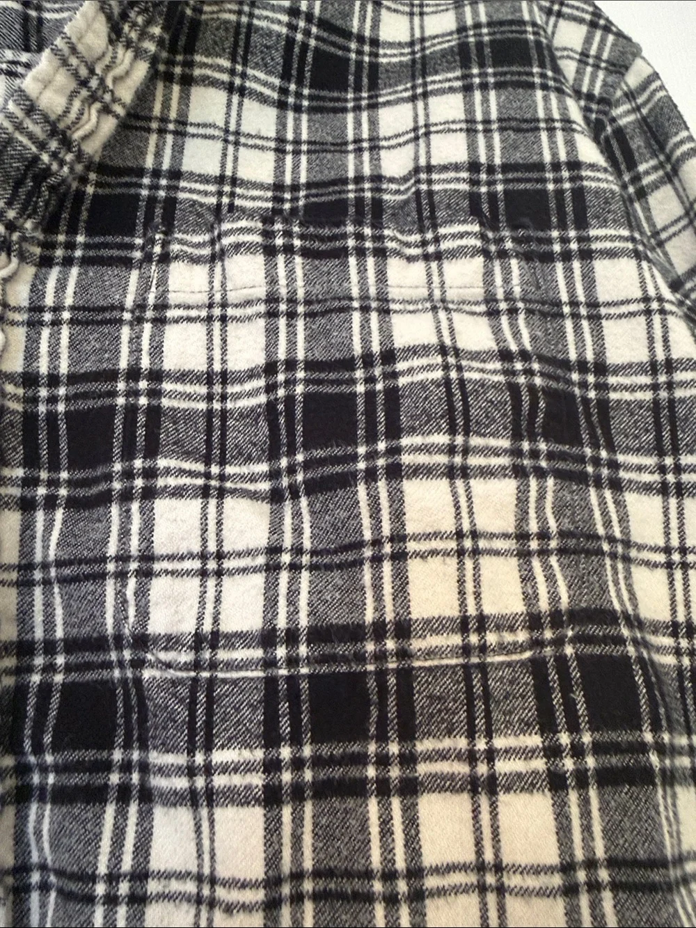 Abercrombie & Fitch Soft A&F Flannel Shirt Black White Plaid XXL